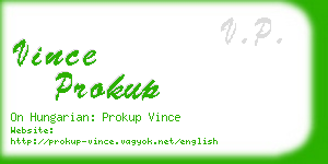 vince prokup business card